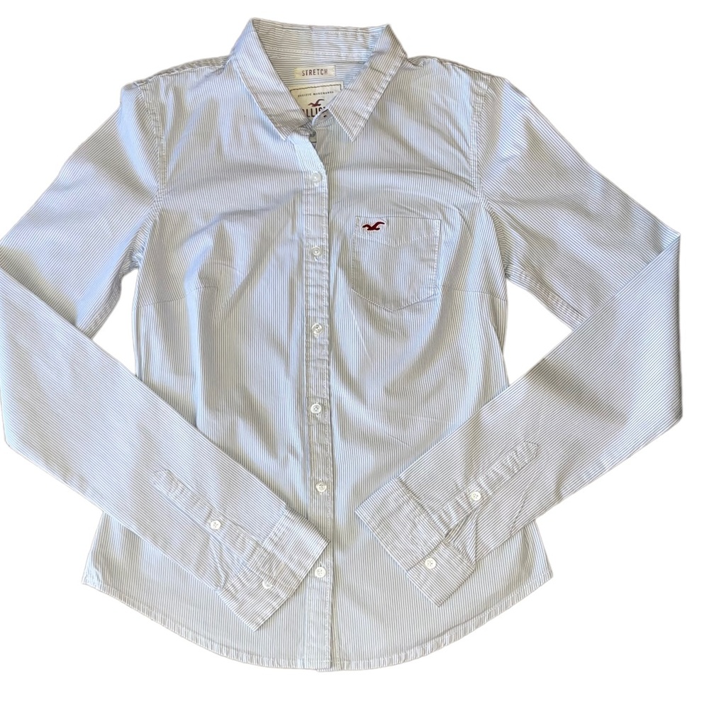 Hollister Stretch Oxford Shirt - Picture 5 of 14